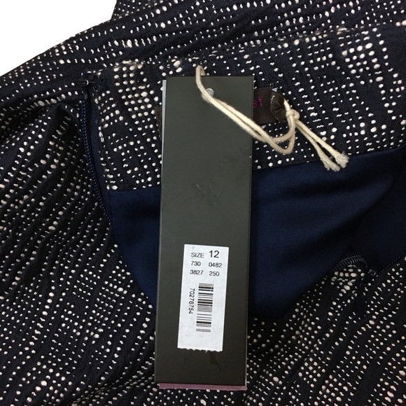 THE LIMITED Sophie Theallet Pencil Skirt Abstract Dot Pattern Navy Size 12 NWT - Picture 11 of 12